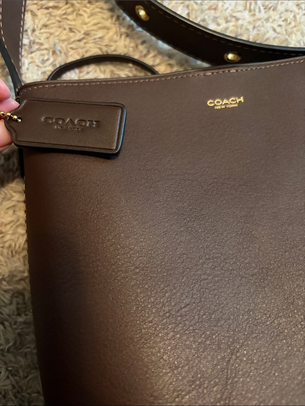 Coach Maple Bleeker Bucket bag Crossbody with Gold Hardware - Picture 6 of 6